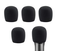 5 Pcs Microphone Sponge Cover, Thick Foam Microphone Cover, Suitable for Handheld Microphone (Black)