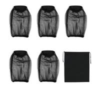 5 PCS Midge Head Net with Drawstring Bag, Midge Net Head Cover, Smidge Head Net, Fine Mesh Insect Netting Mosquito Head Net for Outdoor, Hiking, Camping, Climbing, Fishing, Midge Net Hat Hood, (Black)
