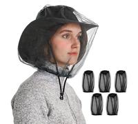 5 PCS Midge Nets for Head,Smidge Head Net,Midge Head Net,Fine Mesh Mosquito Head Net,Nylon Midge Net Head Cover,Mosquito Head Protecting Net Hat Covering for Hiking Camping Fishing Climbing Walking