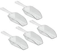 5 Pcs Mini Clear Reusable Plastic Ice Scoop Shovels for Weddings Candy Dessert Buffet Ice Cream Protein Powder Pet Food Kitchen Tools and Gadgets - 4.5x2.5x14.5 cm