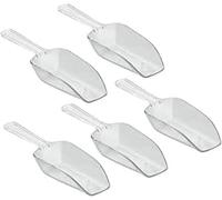 5 Pcs Mini Clear Reusable Plastic Ice Scoop Shovels for Weddings Candy Dessert Buffet Ice Cream Protein Powder Pet Food Kitchen Tools and Gadgets - 4.5x2.5x14.5 cm