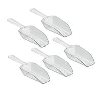 5 Pcs Mini Clear Reusable Plastic Ice Scoop Shovels for Weddings Candy Dessert Buffet Ice Cream Protein Powder Pet Food - 4.5x2.5x14.5 cm