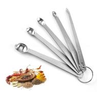 5 Pcs Mini Measuring Spoons Set, Stainless Steel Small Measuring Spoons - 1/4 TSP, 1/8 Dash, 1/16 Pinch, 1/32 Smidgen, 1/64 Drop for Home, Kitchen, Baking, Cooking, Gifts