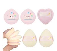 5 Pcs Mini Powder Puff, Soft Finger Makeup Puff Cute Mini Sponges for Setting and Baking, Targeted Setting Under Eyes and On Blemishes, Dry and Wet Beauty Makeup Tools, with Storage Box, Pink