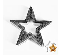 5 Pcs Mini Star Cutter Set, Stainless Steel Star Pastry Cutters for Baking, Five-Pointed Cookie Cutter Christmas Star, Small Fondant Cake Molds for Xmas Mince Pies, Party Dessert Decorations & DIY Ba