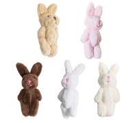 5 Pcs Mini Stuffed Bunnys, 2.4inch Small Bulk Plush Cuddly Tiny Soft Bunny, Decorative Rabbits with Joints, Suitable for Birthday Party Valentine's Day Graduation Decorative Pendant Friendship Gift