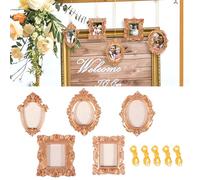 5 Pcs Mini Vintage Picture Frames,Mini Gold Frames Wall Hanging Ornaments,Baroque Antique Picture Display,Photography DIY Small Creative Photo Props for Home Wedding Christmas Holiday Party Decor