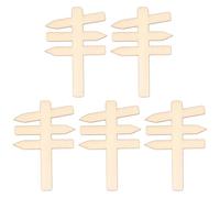 5 PCS Miniature Wooden Signposts, Miniature Garden Signposts, 7 x 4.6 cm Miniature Decoration, Miniature Gnome Accessories for Miniature Gardens, Dwarf Houses and Dollhouses