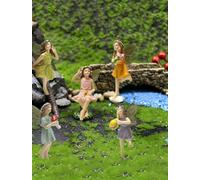 5 Pcs Miniatures Fairies Figurine Mini Garden Figurine Set Flower Fairy Statues Without a Stick for Outdoor Lawn Yard Home Decor Lovely Resin Pot Angel Accessories（multicolor）