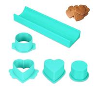 5 Pcs Mint Green Cake Pop Mould Set with Multiple Shapes, Food-Grade Silicone Cake Moulds for Baking and Desserts, Complete Cake Cutter Kit for Home and Party Use