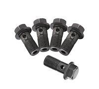 5 Pcs Motorcycle Brake Banjo Bolts M10X1.0mm, Banjo Bolts and Fittings, Iron Bolt Gasket Sealing Washer Kit for Brake Caliper Master Cylinder Car Hood 10mm Bolt