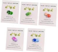 5 Pcs Multi-Colored Pocket Hug Turtles - Mini Sea Turtle Figures with Thank You Note Cards, Greeting Card Included. Cute Pocket-Sized Gifts, Heartwarming Tokens of Affection, Portable Keepsakes