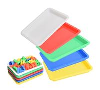 5 PCS Multicolor Play Trays, Reusable Trays Non-slip Organizer Trays for School Home Arts and Crafts, DIY Projects, Painting, Organization Supplies, 28 X 21 X 3 Cm