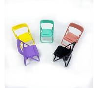 5 Pcs Multicolour Mobile phone holder Simulation Mini Folding Back Small Chair Model Dollhouse Doll House Miniature Scene Props for Mini Chair Micro Landscape Plastic Furniture Accessories (1/12)