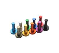5 Pcs Multifunctional Self-Adhesive Hook, Colorful Metal Wall Mounted Hooks for Hanging Hat, Clothes, Scarf, Key, Bag (Red)