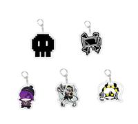 5 Pcs Murder Uzi Drone Keychain Cartoon Figure Uzi J N Cyn Keyring Pendant Cute Acrylic Chain Decor Murder Dron Merch