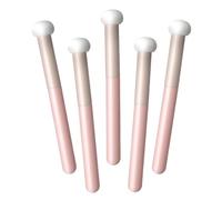 5 Pcs Mushroom Makeup Sponge Brush Applicators Concealer Brushes Round Head Brightening Brush Powder Puff With Handle Under Eye (Pink)
