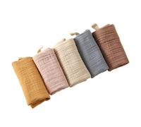 5 Pcs Muslin Cloths for Baby, Soft Reusable Newborn Face Towels, Baby Essentials for Newborn, Ultra-Soft Absorbent Washcloths, Natural Cotton for Boy/Girl Wiping Bathing Feeding (23x22cm)