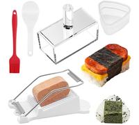 5 PCS Musubi Mold Kit, Clear Acrylic Musubi Press Mold Onigiri Mold Set Rice Ball Masubi Molds Fast Slicer for Maker Musubi Onigiri