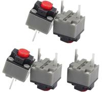 5 Pcs Mute Button 6x6x7.3mm Square Switch Silent Switch Button Micro Switch 10 Million Mouse Micro Switch Industrial Switches(Gray, Black, Red）