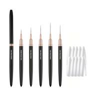 5 Pcs Nail Art Brushes, Nail Art Liner Brushes Set, Thin Line Long Brush, Black Handle Nail Art Tool, 4, 8, 12, 20, 25mm for Fine Detailing Drawing, Christmas Nails Art