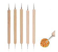 5 Pcs Nail Art Dotting Tools Tracing Stylus,Double End Tracing Dotting Tool Embossing Stylus with Double Sized Ball Tips, Nail Dotting Tool for Nail Art Design, Ball Embossing Stylus
