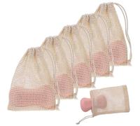 5 pcs Natural Sisal Soap Saver Bag Exfoliating Soap Saver Pouch with Drawstring for Foaming and Drying the Soap Shower Bath