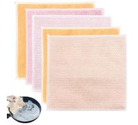5 Pcs Non-Scratch Wire Dishcloth Multipurpose Wire Dishwashing Rag for Wet and Dry, Double Layers Reusable Wire Cleaning Cloths with Microfiber Cleaning Cloth, Suitable for Kitchen, Tableware, Stove