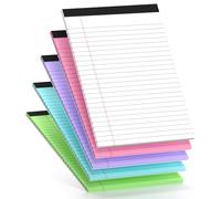 5 Pcs Note Pads 5 x 8 Inch Small Legal Pads 5 x 8 Colored Notepad 5 x 8 Micro Perforated Writing Pads Lined Paper College Ruled 30 Sheets Notebook for Study, To-Do Lists, School & Office Supplies