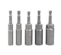5 Pcs Nut Setter Driver Drill Bit Set, 1/4 inch Hex Shank Quick Change, 80mm Length Metric Nut Driver Set(8+10+12+13+14mm)