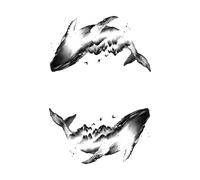 5 pcs of animal dolphin herb tattoo stickers for men and women, semi permanent on the arms and chest