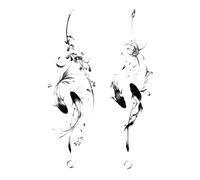 5 pcs of carp herb tattoo stickers, waterproof and long-lasting, suitable for both men and women, on the back of their arms and hands