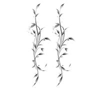 5 pcs of willow leaf herb tattoo stickers, waterproof for women, long-lasting for men, semi permanent, sexy for arms and collarbones