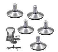5 PCS Office Chair Wheels Sturdy Office Chair Casters Anti-Slip Bell Glides Low Proffile Replacement Fixed Stationary Foot for Wood Floors and Carpet