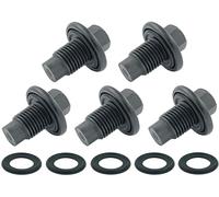 5 PCS Oil Drain Plug Pilot Point Molded Gasket M14x1.5mm fit for Ford F150, Lincoln, Chrysler, Dodge,Jeep, Replace 090-115, 090-938CD, 65324, 653116US,1013938, 6506214AA, 6507741AA, F6TZ-6730-BA