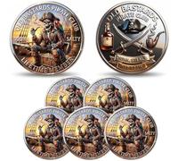 5 Pcs Old Salt Pirate Club Coin, Funny Pirate Commemorative Coin, Old Bastards Pirate Club Challenge Coin,Nautical Rum Cutlass Souvenir, Humorous Sailor Gift for Men Adventurers