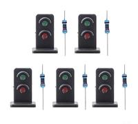 5 PCS OO HO Gauge 20mm Model Train LEDs Made Green/Red Dwarf Signals 2 Aspects, Model Railway Block Signals Green/Red Signal