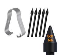 5 Pcs Original Replacement Soft Tips Nibs for Samsung S Pen Galaxy Tab S6 Lite/S10 Lite/S10 FE/S10 FE+ Plus/S10 Ultra/S10+ Plus/S9 FE+ Plus/S9+ Plus/S9 FE/S9/S9 Ultra/S8/S7 FE, Black