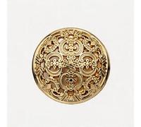 5 Pcs Palace Style Hollow Metal Buttons for Coat Shirt Suit Jacket DIY Sewing Garment Decoration (Gold, 18MM)