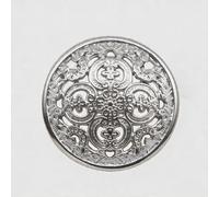 5 Pcs Palace Style Hollow Metal Buttons for Coat Shirt Suit Jacket DIY Sewing Garment Decoration (Silver, 15MM)