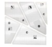 5 Pcs Patchwork Rulers Set, Acrylic Quilting Templates for Precise Fabric Cutting, Sewing Tools for Creative Quilt Design, Transparent, 9.84 x 9.84 in, 90° Irregular