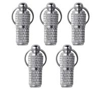 5 Pcs Personalised Stainless Pet ID Tags Barrel Silver Anti-Lost Dog Cat Tag with Address Name Label for Cat Dog Puppy Collar
