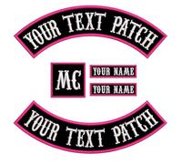 5 PCS Personalized Motorcycle Rocker Patches, Embroidered Biker Rocker Name Patch, Custom Rider Club Patch Motorcycle Patches for Vest, Jackets, Denim Jacket Iron-on