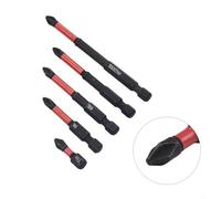 5 Pcs PH2 Cross Screwdriver Bits Set 25-90mm Magnetic Batch Head Drill Bit for Drivers Hand Tools, Alloy Steel with Phosphating Black Coating
