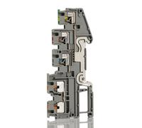 5 pcs - Phoenix Contact PTIO 1.5/S/4-PE Series Grey DIN Rail Terminal Block, 1