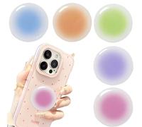 5 Pcs Phone Socket, Mobile PhonE Accessories, Stick on Phone Color Pattern Finger Grip Mount for Smartphones Tablets, for Streaming Movies, for Travel, Office Use Video Conferences Hands-Free