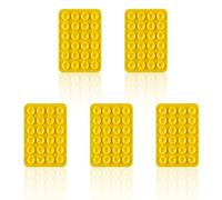 5 Pcs Phone Suction Mount, Silicone Suction Cup Phone Holder Suction Phone Case Adhesive Pad Sticky Phone Grip for Octobuddy Selfies and Videos Accessories (Yellow)