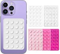 5 Pcs Phone Suction Pad,Silicone Suction Holder,Colourful Sticky Pad Grip Non Slip Silicone Suction Phone Case Sticky Grip for Shower Mirror and Car Selfie