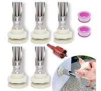 5 PCS Pig Nipple Waterer for Barrel Kit Automatic Pig Water System 1/2 inch Stainless Steel Waterer Drinker Feeder with Tank Connectors Hog Water Nipples for Sows Piglet (5pcs, one Size)