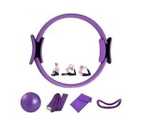 5 Pcs Pilates Ring Set 14" Yoga Fitness Magic Circle Pilates Equipment Double Handled Exercise Circle For Home Purple